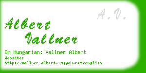 albert vallner business card